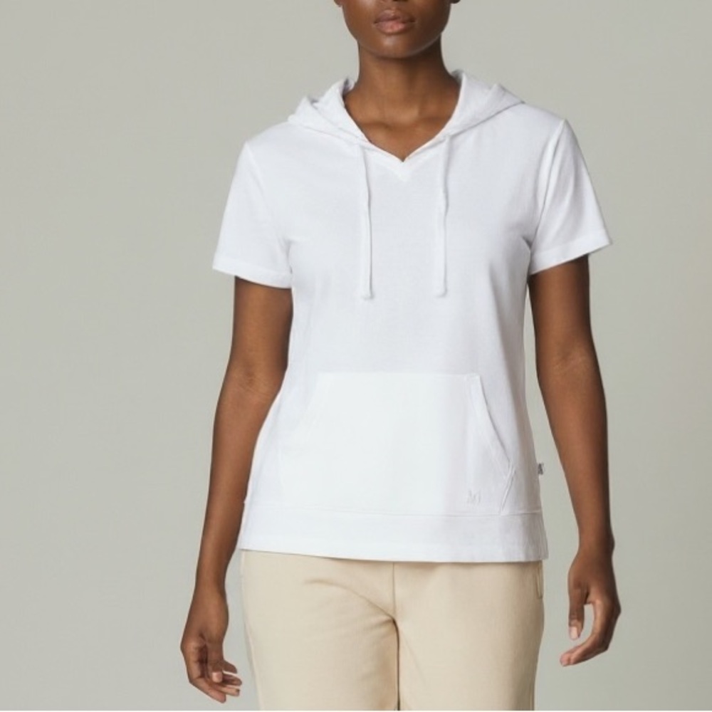 Abercrombie & Fitch White Short Sleeve Hoodie